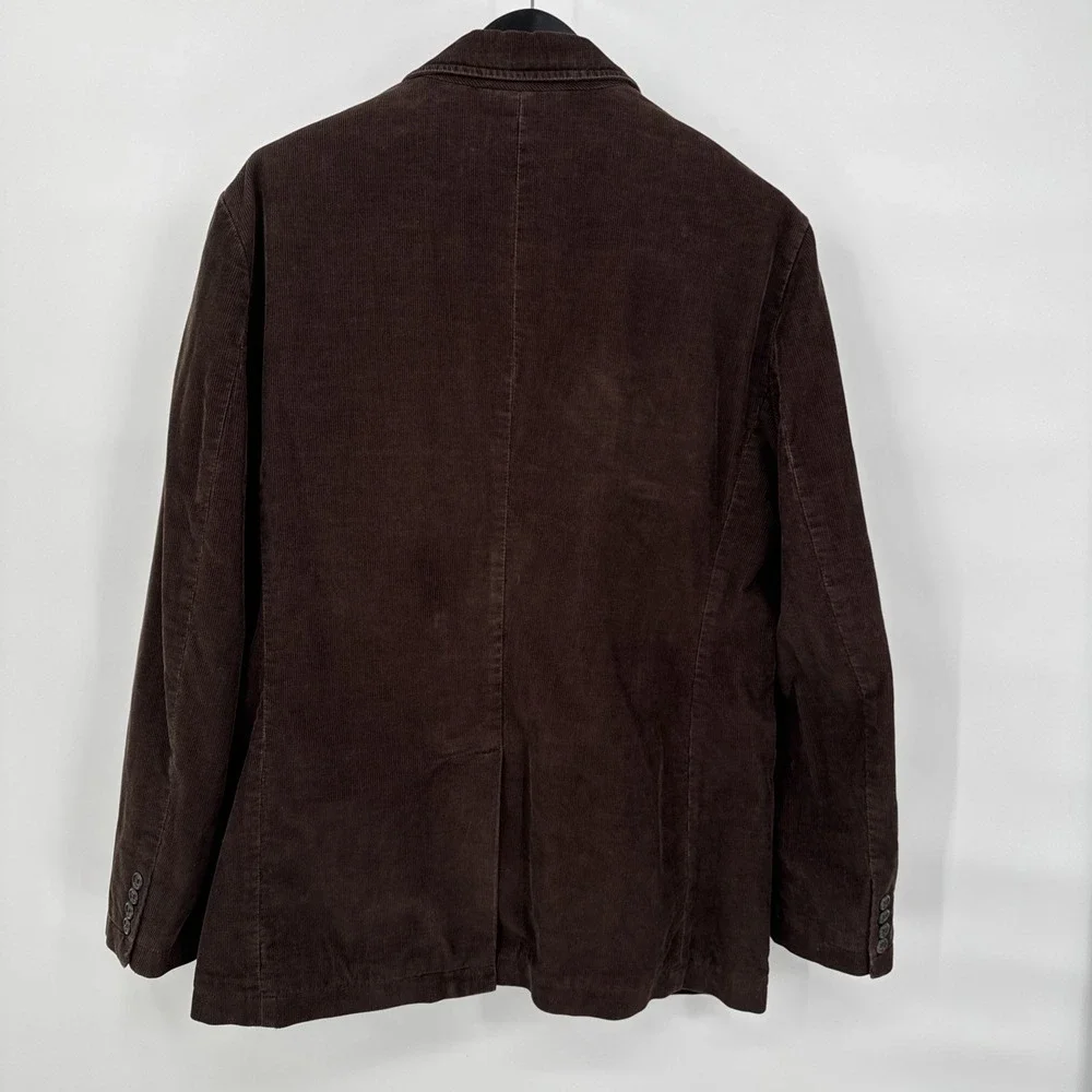 J. Crew Blazer Vintage Cord Mens Large Brown 100% Cotton Corduroy Sport Coat